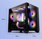 Desktop Main Case Glass All-side Permeable ESports Water Cooled White - Image 4
